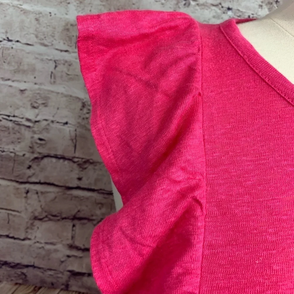 J. Crew Pink Linen Sleeveless Top